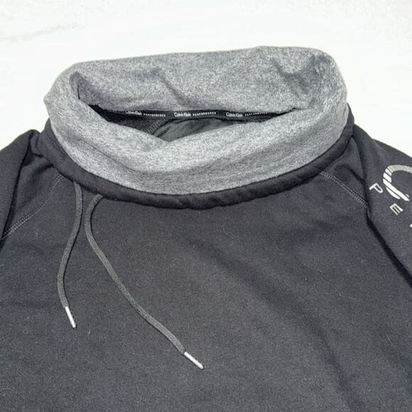 Calvin Klein Performance Funnel Neck Sweatshirt Black & Grey Size Large Like New - Picture 2 of 13
